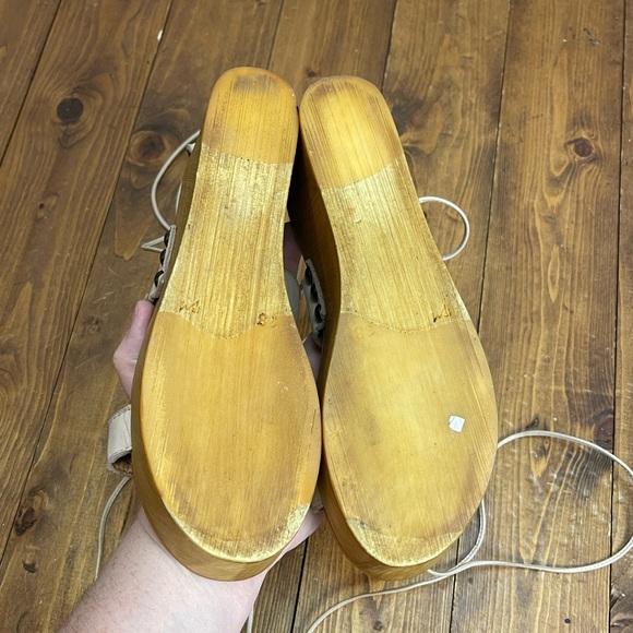 Steve Madden Womens size 8 Beniee platform sandals cream and tan - Picture 7 of 9